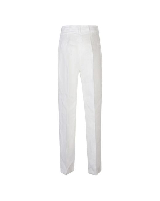 ACTUALEE White Linen Trousers