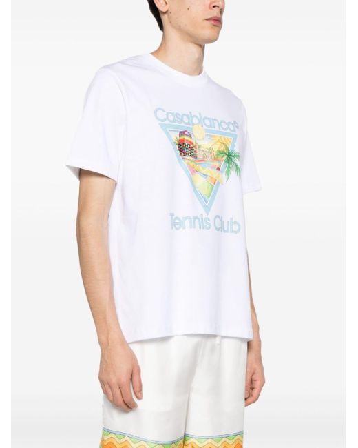 T-shirt Afro Cubism Tennis Club di Casablancabrand in White da Uomo