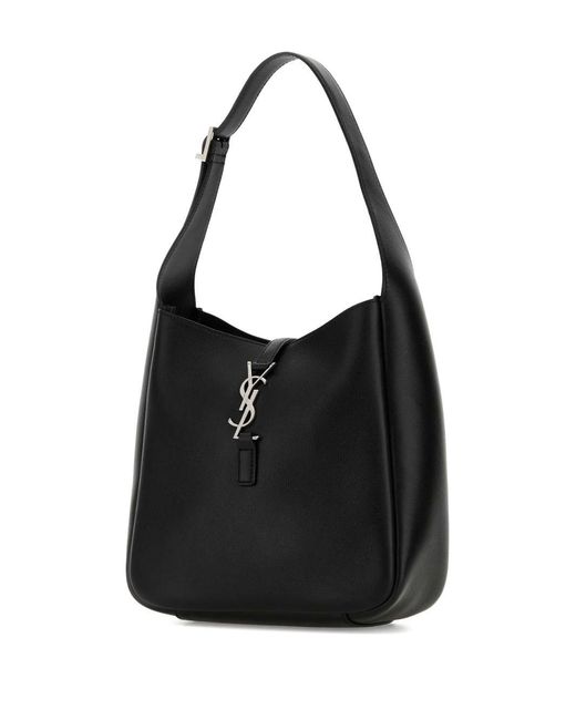 Saint Laurent Black Le 5 À 7 Leather Hobo Bag