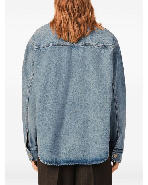 AMI Blue Ami De Coeur Denim Shirt for men