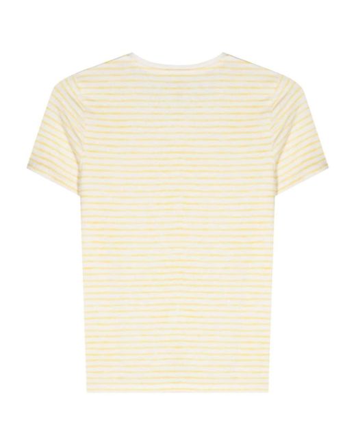 Majestic Natural Striped Linen Blend T-shirt