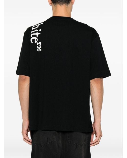 Off-White c/o Virgil Abloh Black Vertical Bookish Skate Cotton T-Shirt for men