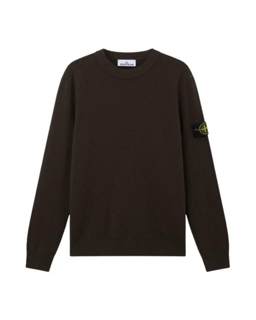 Stone Island Black Wool Sweater for men