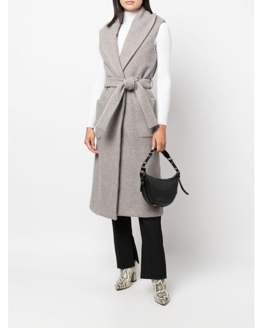 Colombo Gray Sleeveless Belted Trench Coat