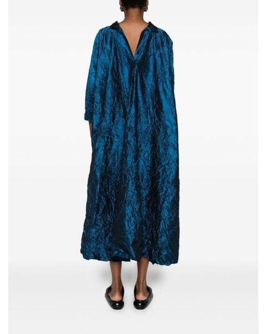 Daniela Gregis Blue Silk Short Dress