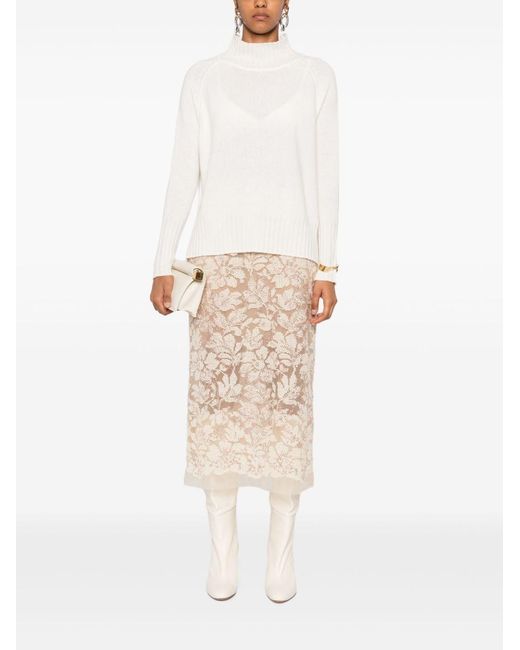 Be You White Cashmere Turtle-Neck Sweater