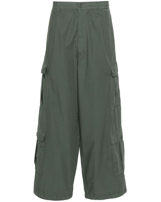 Emporio Armani Green Cotton Cargo Trousers for men