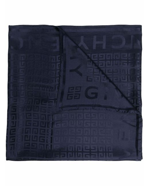 Givenchy Blue Logo Silk Scarf