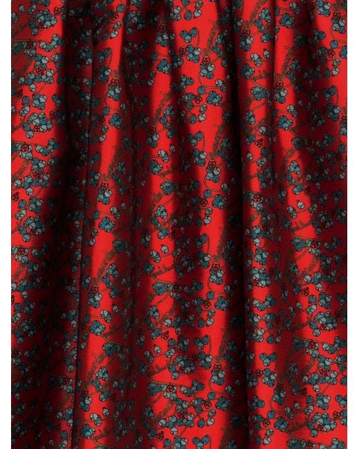 ALESSANDRO ENRIQUEZ Red Printed Midi Skirt