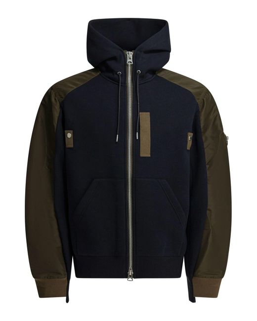 Sacai Black Hooded Jacket for men