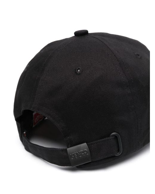 KENZO Black Baseball Hat With Patch for men
