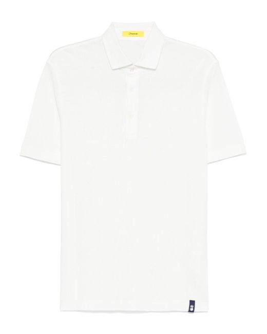 Drumohr White Cotton Polo Shirt for men