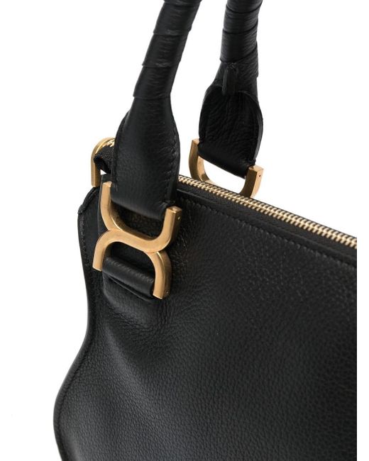 Chloé Black Marcie Small Leather Tote Bag