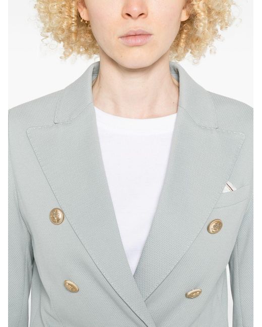 Circolo 1901 Blue Cotton Double-Breasted Jacket