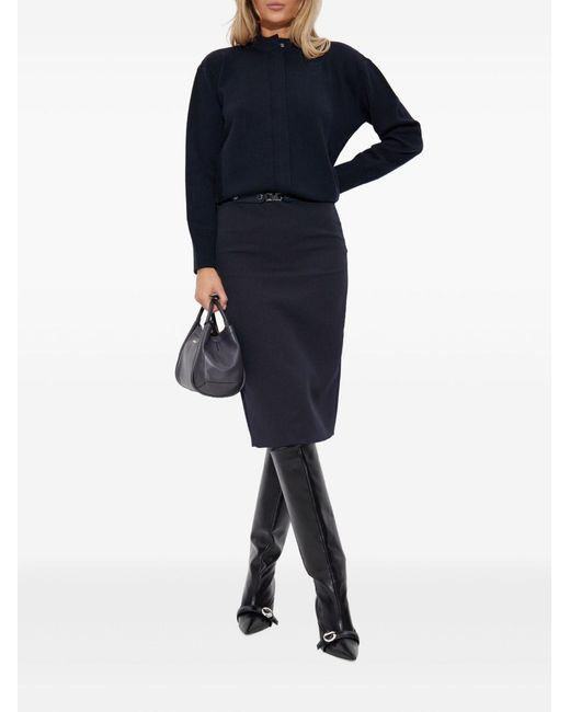 Max Mara Blue Wool Cardigan