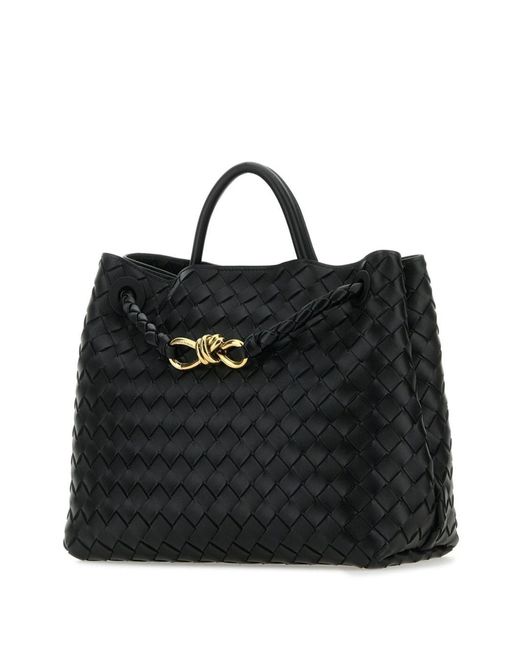 Bottega Veneta Black Andiamo Medium Leather Tote Bag