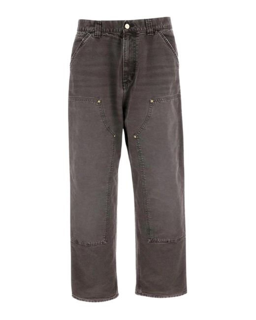 Carhartt Gray Denim Cotton Jeans for men