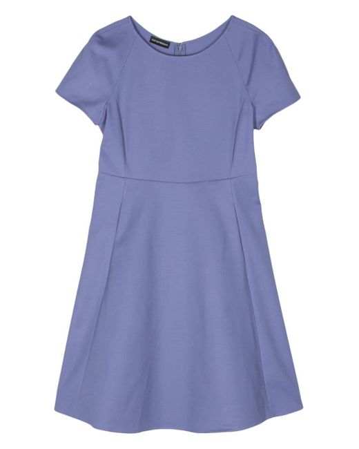 Emporio Armani Blue Cotton Blend Mini Dress