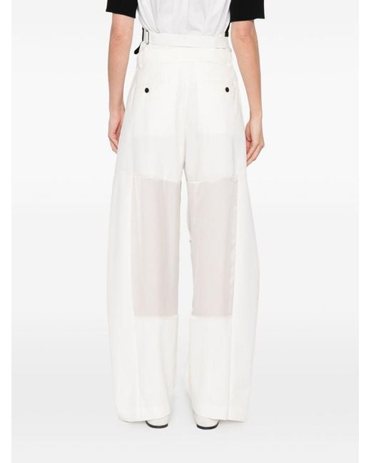 Sacai White Wool Trousers