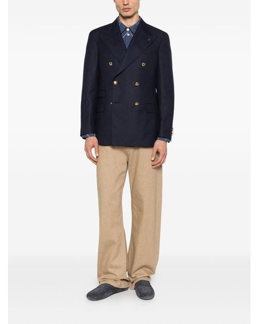 Gabriele Pasini Blue Double-Breasted Blazer for men