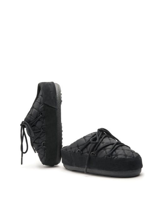 Moon Boot Black Quilted Lace-up Mules