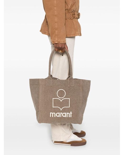 Isabel Marant Brown Yenky Small Cotton Tote Bag