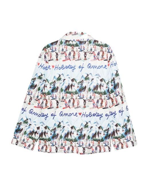 ALESSANDRO ENRIQUEZ White Printed Quilted Jacket