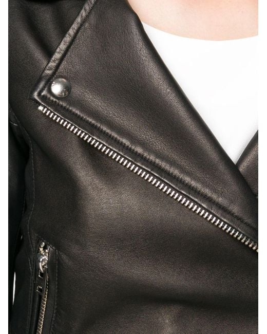 IRO Black Ashville Leather Biker Jacket
