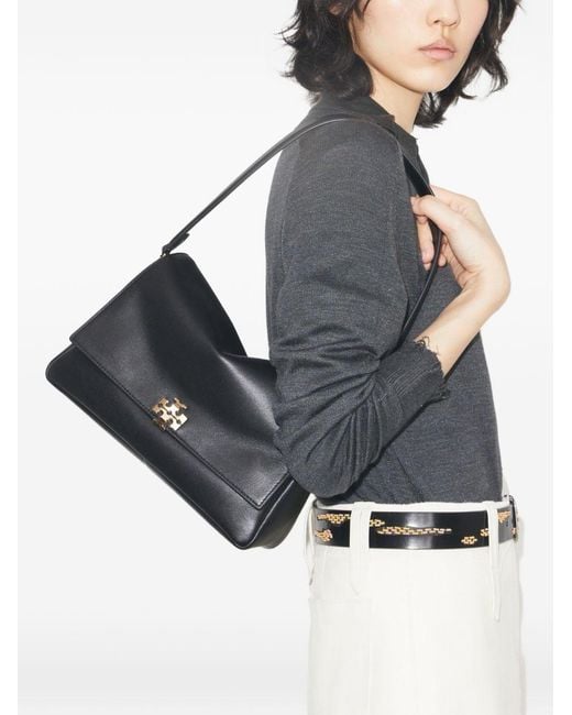 Tory Burch Black Charlie Leather Shoulder Bag