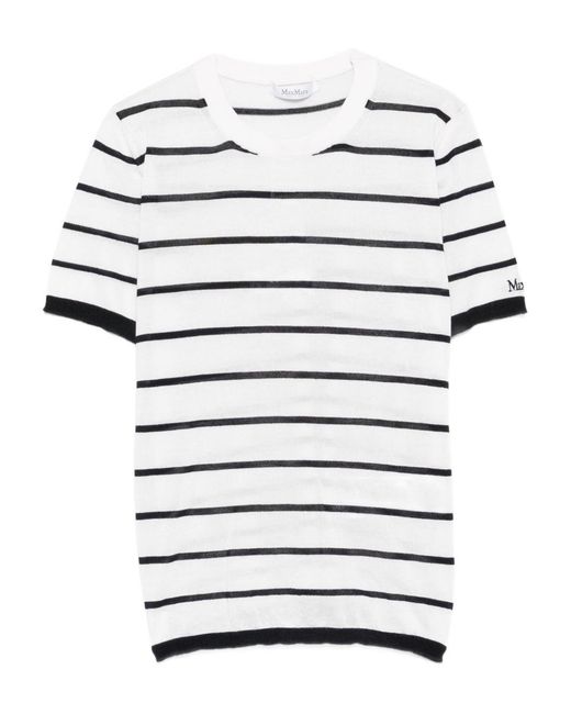 Max Mara White Striped T-Shirt