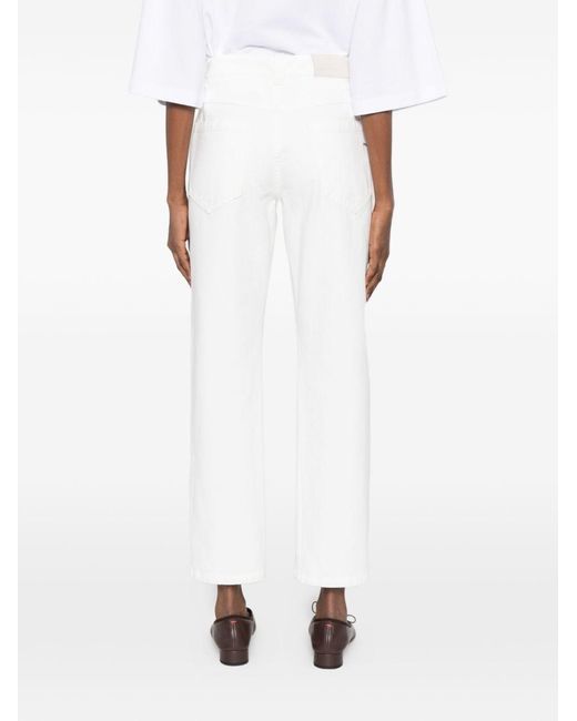 Brunello Cucinelli White Cotton Trousers