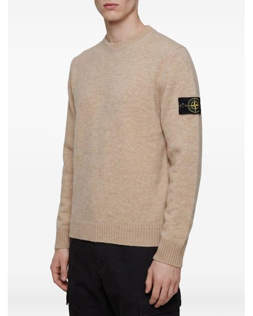 Stone Island Natural Wool Crewneck Sweater for men