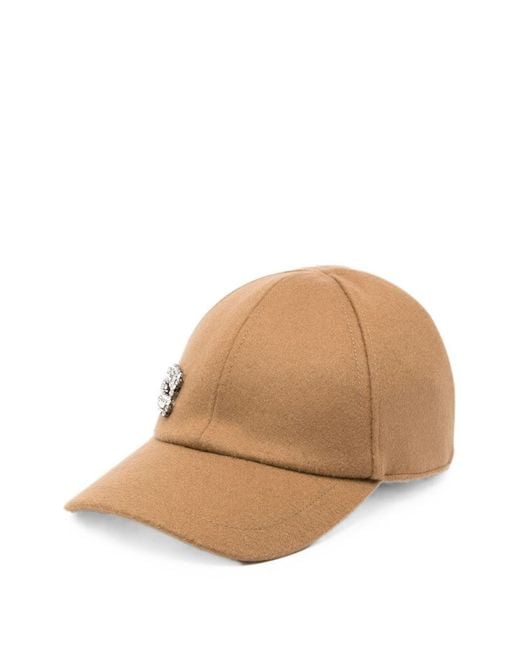 Roger Vivier Natural Rv Flower Strass Baseball Cap