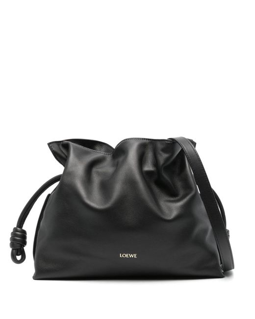 Loewe Black Flamenco Medium Leather Clutch