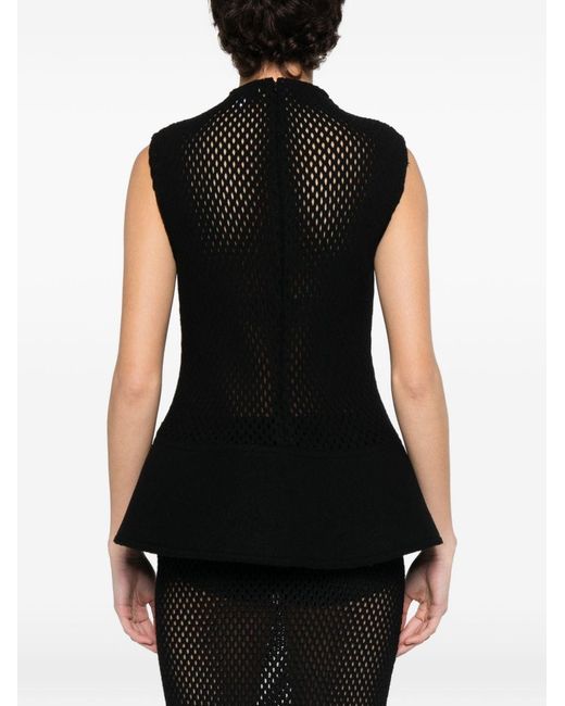 Alaïa Black Ruffled Top