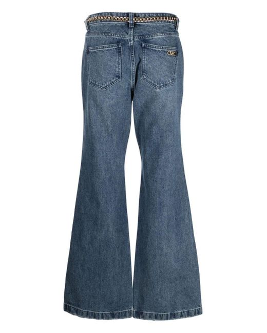 Michael Kors Blue Flare Leg Denim Cotton Jeans