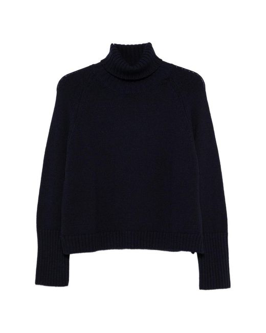 Base London Blue Wool Turtle-Neck Sweater