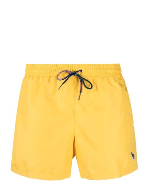 Paul Smith Yellow Zebra Logo Swim Shorts for men