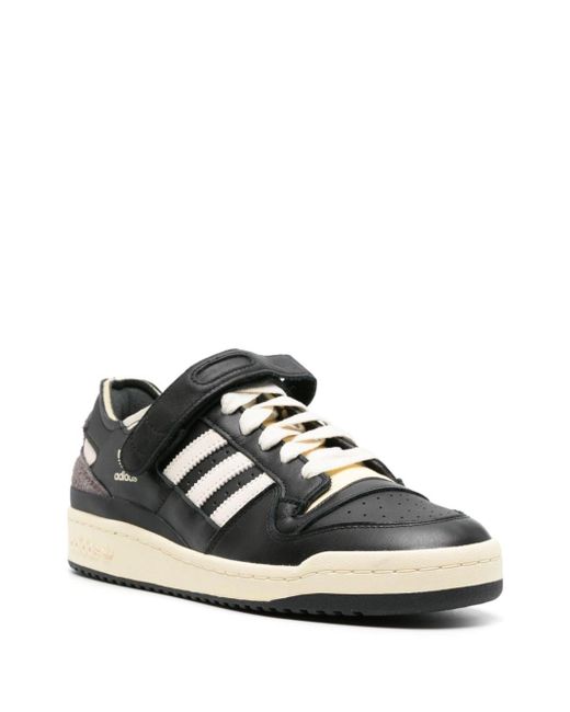 Adidas Black Forum 84 Panelled Leather Sneakers for men