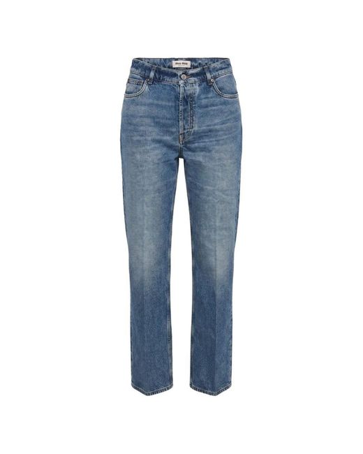 Miu Miu Blue Denim Cotton Jeans