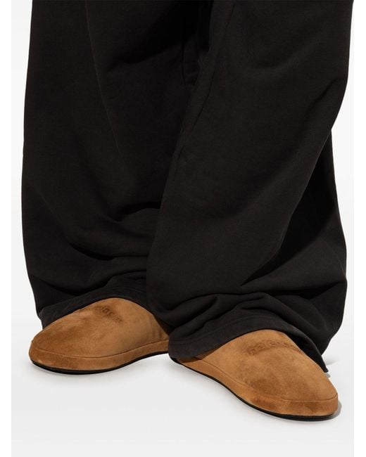 Balenciaga Brown Alaska Suede Leather Slippers for men