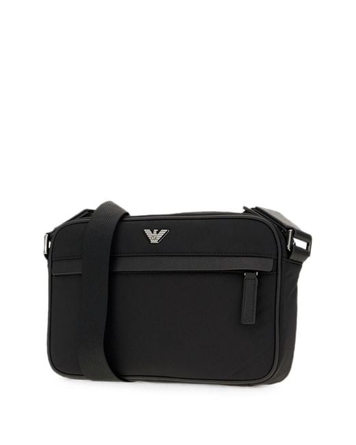 Emporio Armani Black Logo Crossbody Bag for men