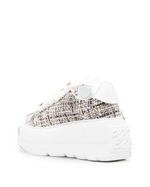 Casadei White Nexus Bouclé Sneakers