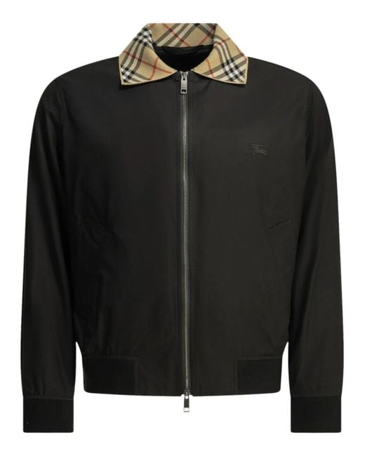 Burberry Black Glenfields Harrington Bomber Jacket for men