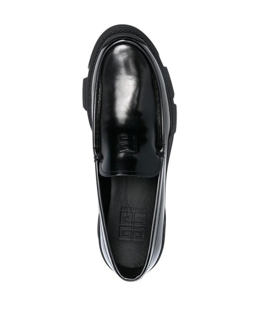 Givenchy Black Embossed-logo Loafers for men