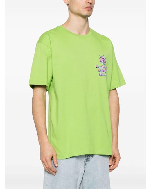Rassvet (PACCBET) Green Logo-flocked Cotton T-shirt for men