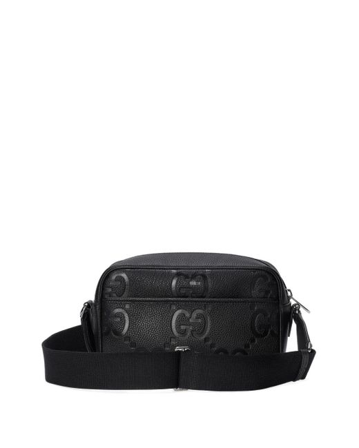 Gucci Black Medium Jumbo GG Messenger Bag for men