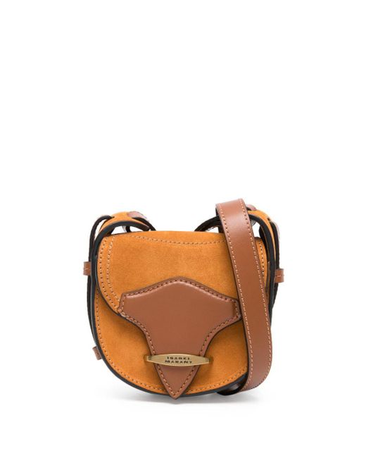 Isabel Marant Orange Botsy Mini Velvet Crossbody Bag