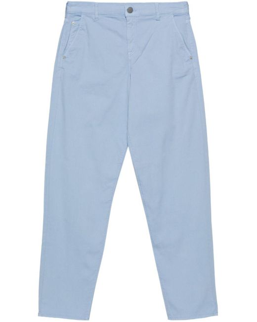Emporio Armani Blue Cotton Blend Trousers
