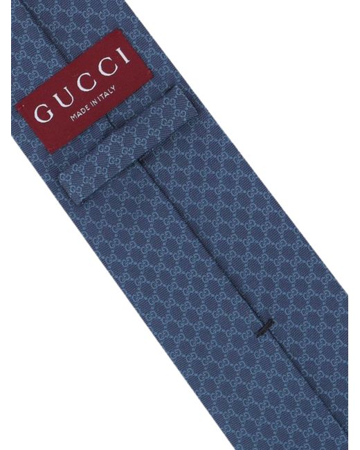 Gucci Blue Gg Jacquard Silk Tie for men